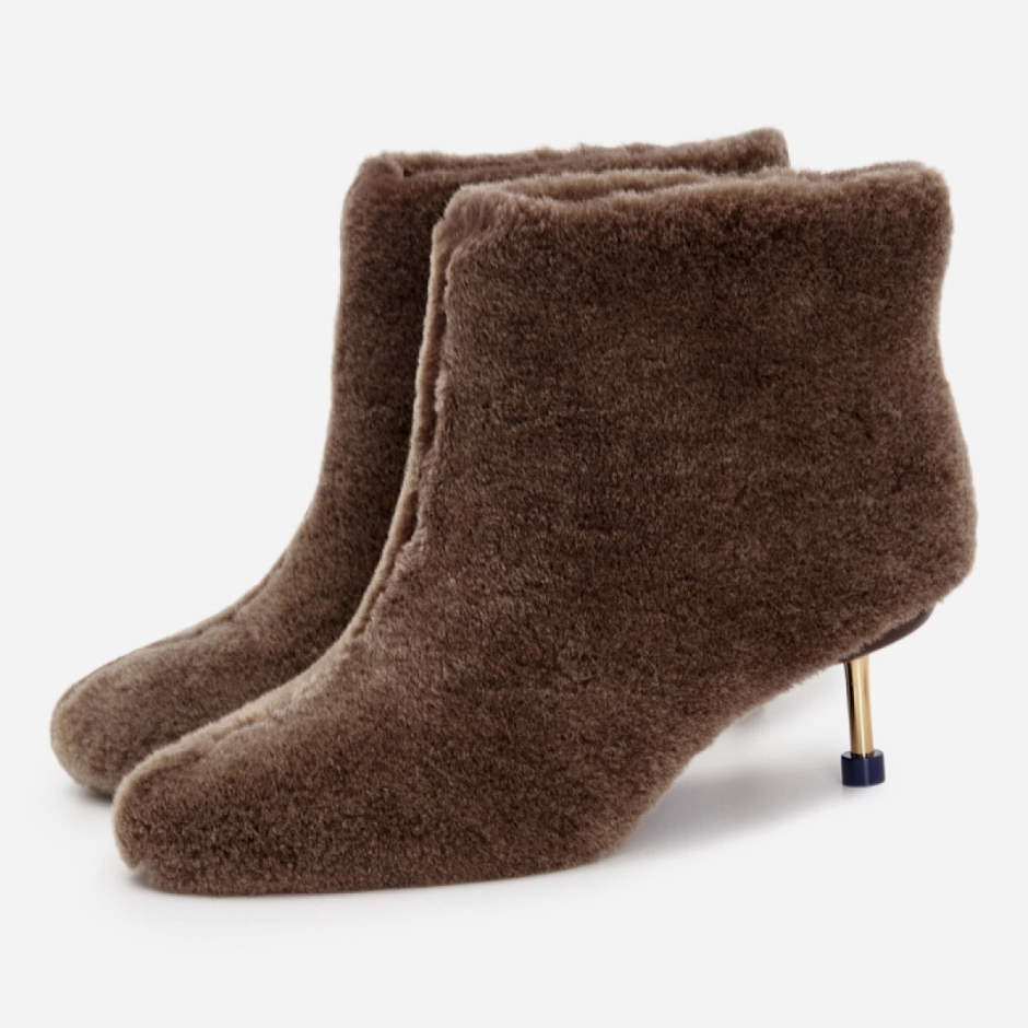 Женские серо-коричневые ботильоны Osha Loco, деталь материала